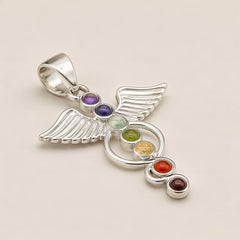 Indian Devotional Pendant - Silver Plated (45cm Cord)- Angel Chakra product image 3