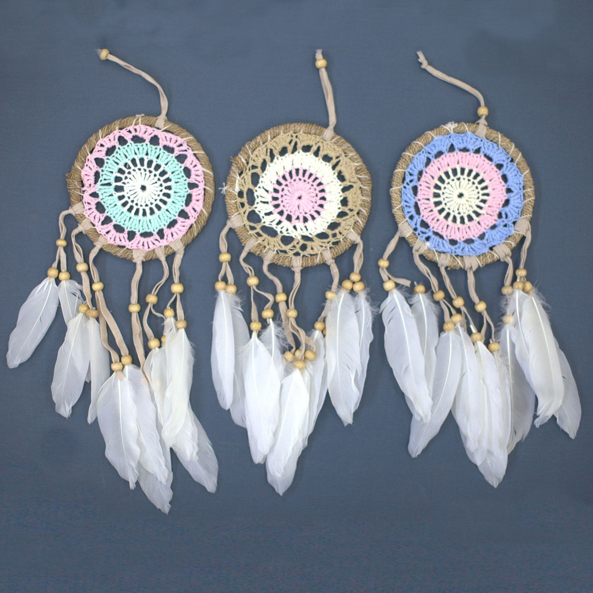 Pastel Pink Macramé Dream Catcher 12cm (asst colours) product image 2