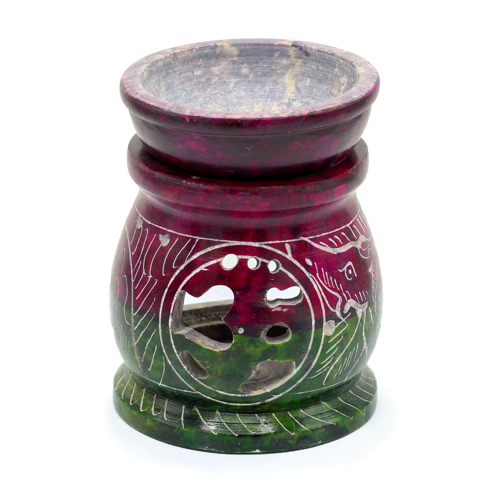 Small Coloured Soapstone Oil Burner 8cm - Om & Elephant product image
