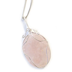 Swirl Wrapped Gemstone Necklace - Rose Quartz product image