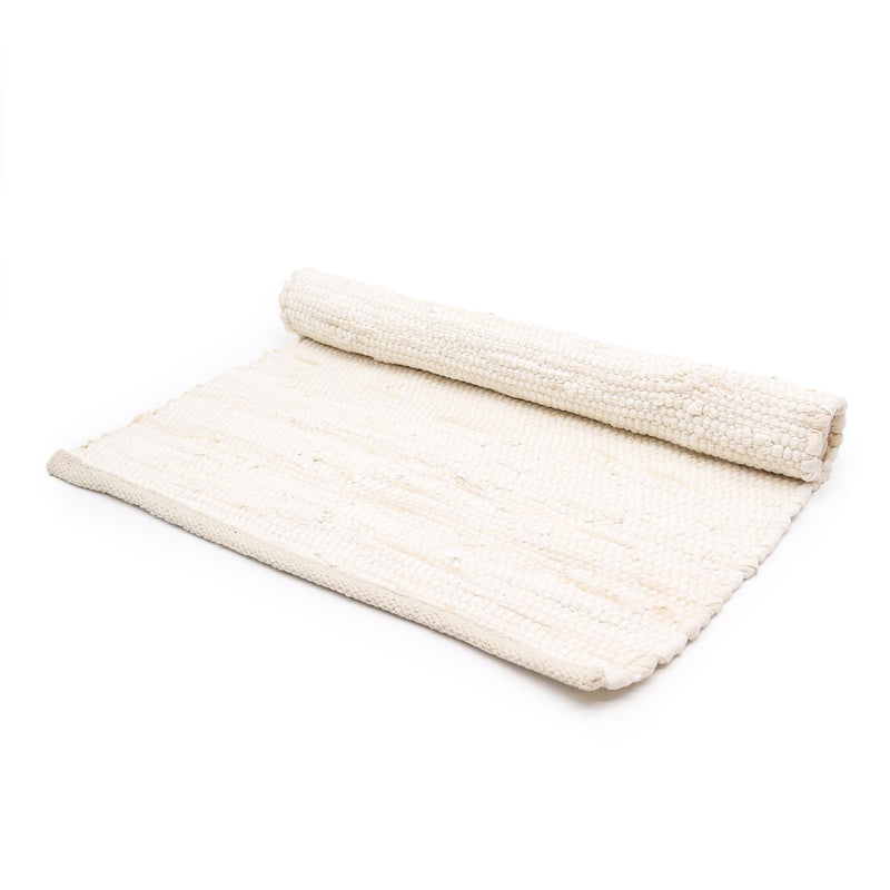 Medium Indian Handloom Cotton Rug - Cream product image