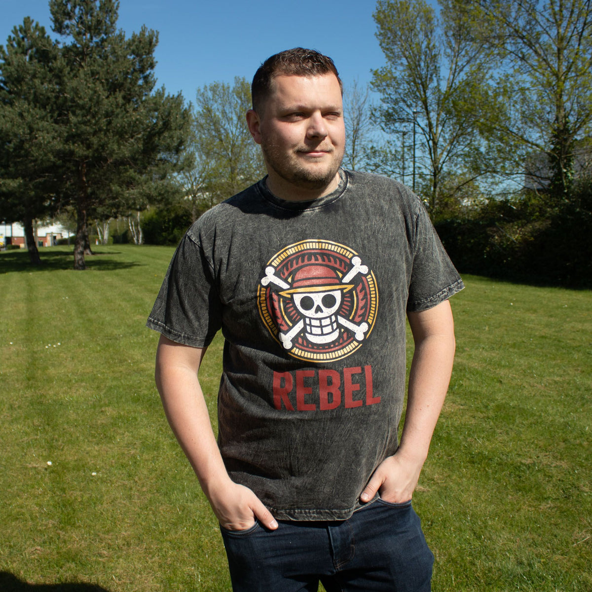 Nomad Sari Stonewashed Cotton T-Shirt - Rebel - Charcoal - XL product image 3