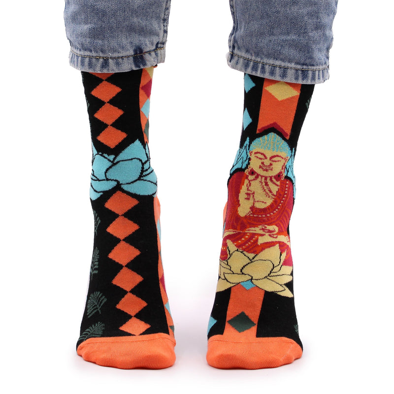 Hop Hare Bamboo Socks S/M - Blue Buddha & Lotus product image