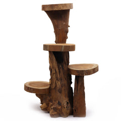 Natural Teak 4 Shelf Display 75cm high product image 4