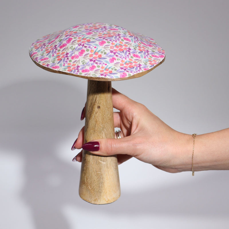 Large Enamelled Mushroom - 20cm - Mediterranean Tile Pattern product image