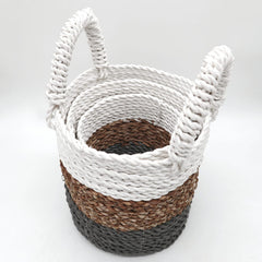 Seagrass Basket Set - Grey / Natural / White product image 5