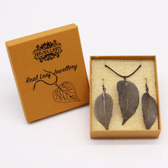 Necklace & Earring Set - Bravery Leaf - Pewter product image 2