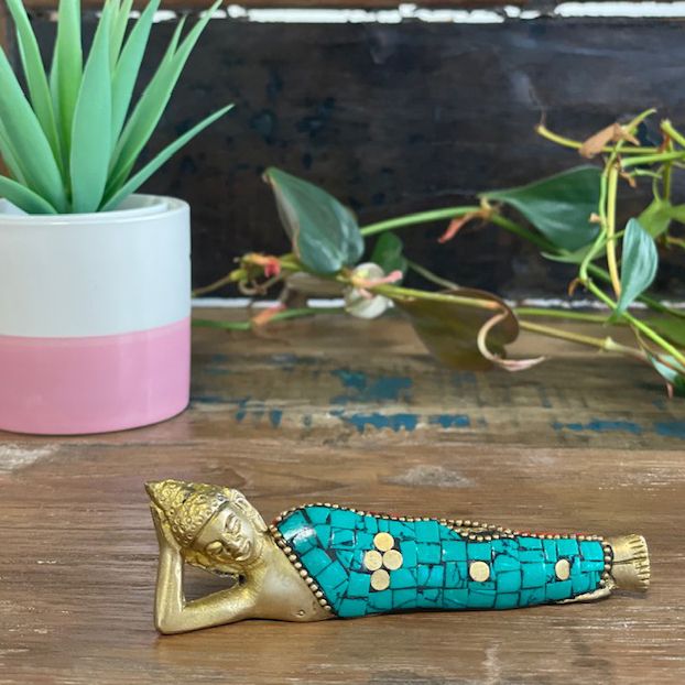 Brass Buddha Figure - Lying Down - 10cm product image 2