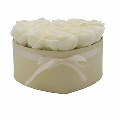 Soap Flower Gift Bouquet - 13 Cream Roses - Heart product image 9