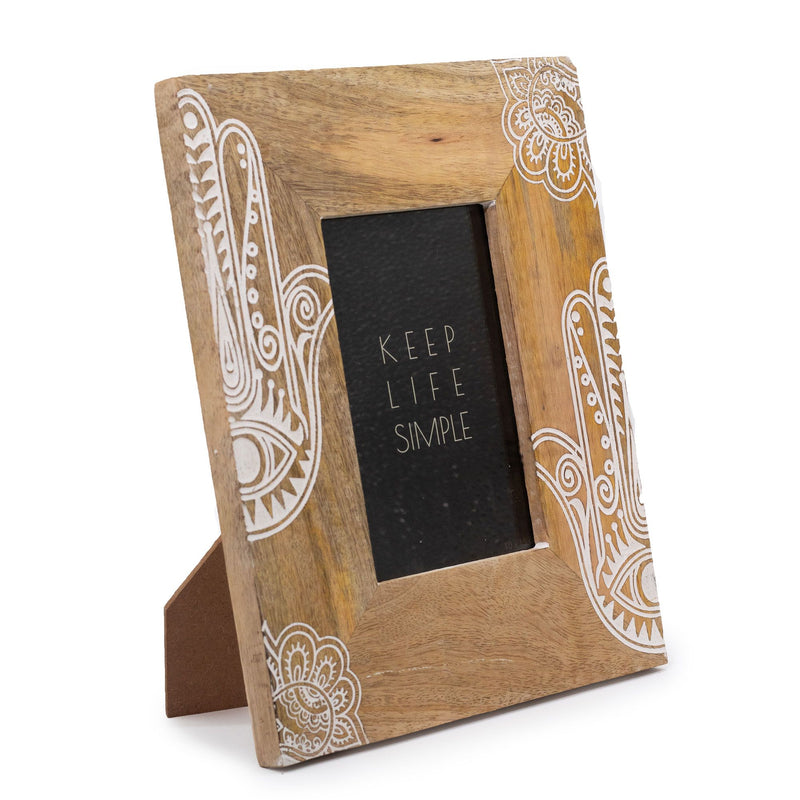 Med Mango Wood Picture Framel (for 10x15cm) 26x20x2cm - Hamsa - White product image