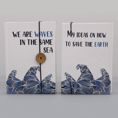 Notebook with strap - Waves in the same sea product image 4