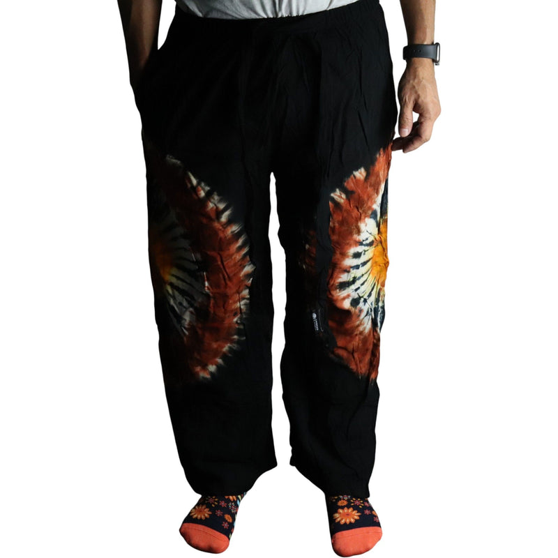 Japanese Style Lounge Pants - Black Chocolate & Orange - M product image