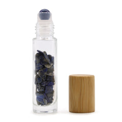 Gemstone Essential Oil Roller Bottle - Sodalite - Wooden Cap product image