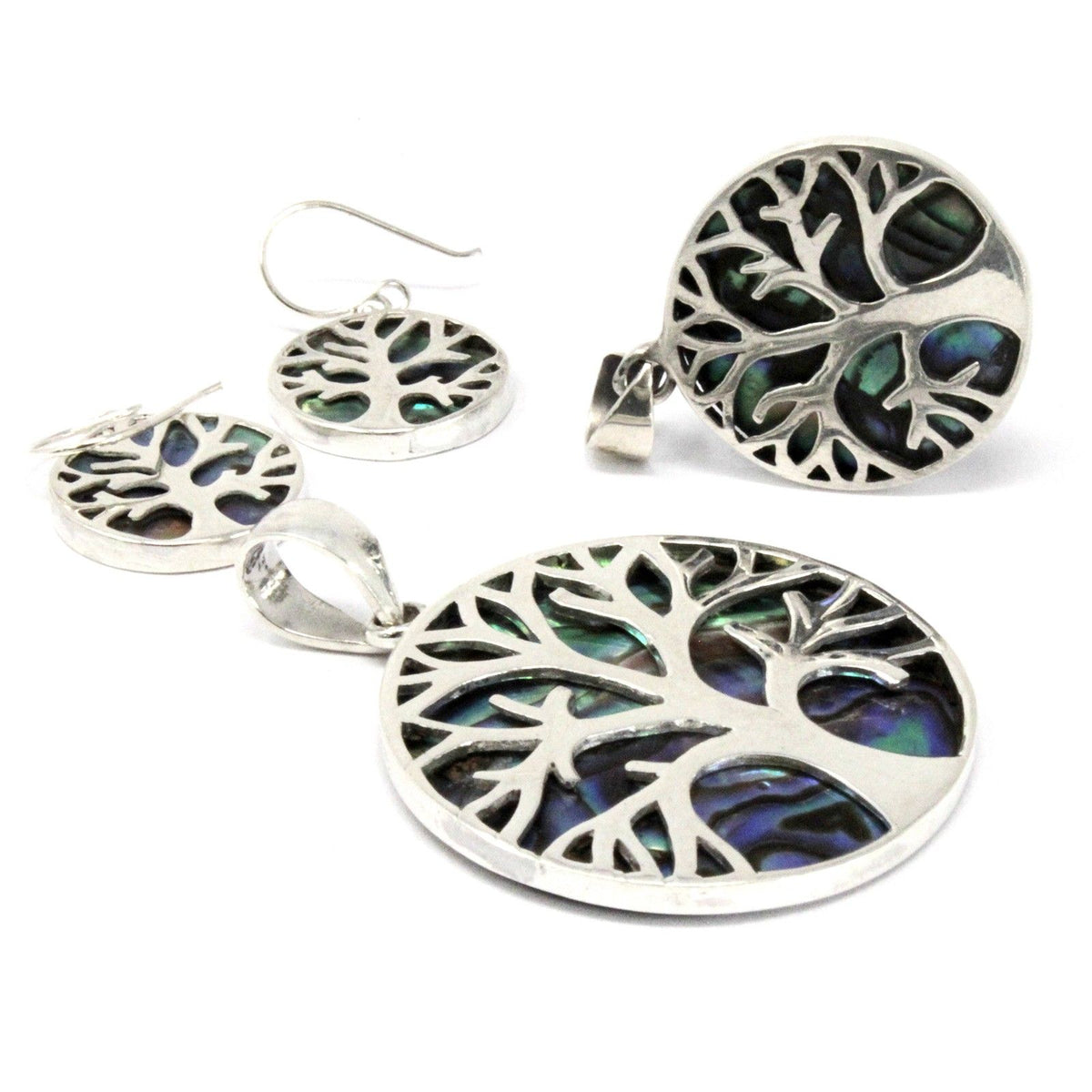 Tree of Life Silver Pendant 22mm - Abalone product image 3