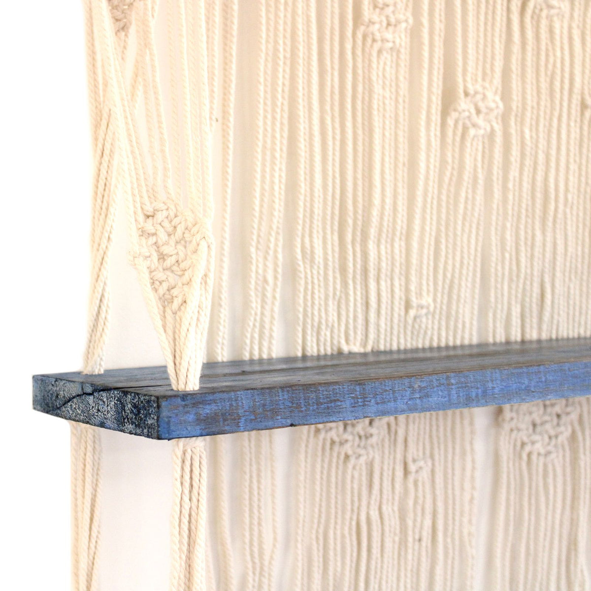 Natural Macrame Hanging Shelves - Blue product image 3