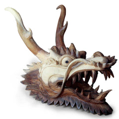 Live Size Dragon Head Carving - 30cm product image 3