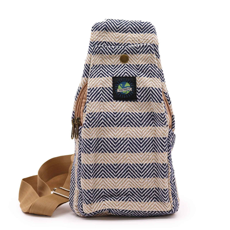 Body Cross Bag Natural Cotton - Tan & Navy product image