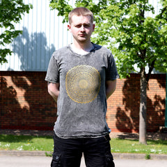 Nomad Sari Stonewashed Cotton T-Shirt – Mandala – Dark Grey – Large product image 2