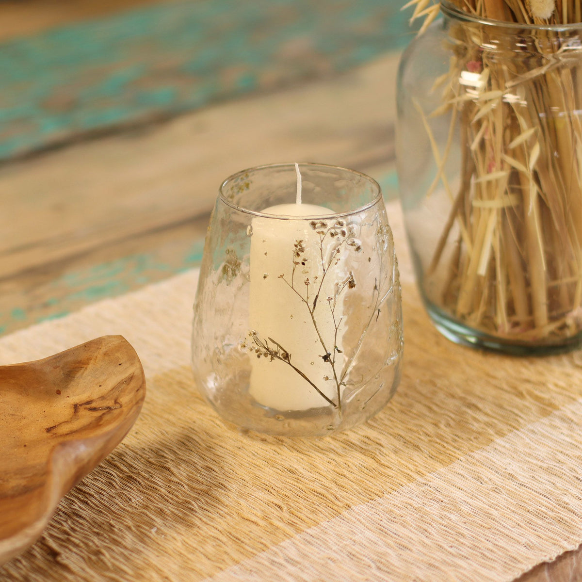 Natural Floral Glass - Vase Candle Holder - Margarita - (12x11cm) product image 4
