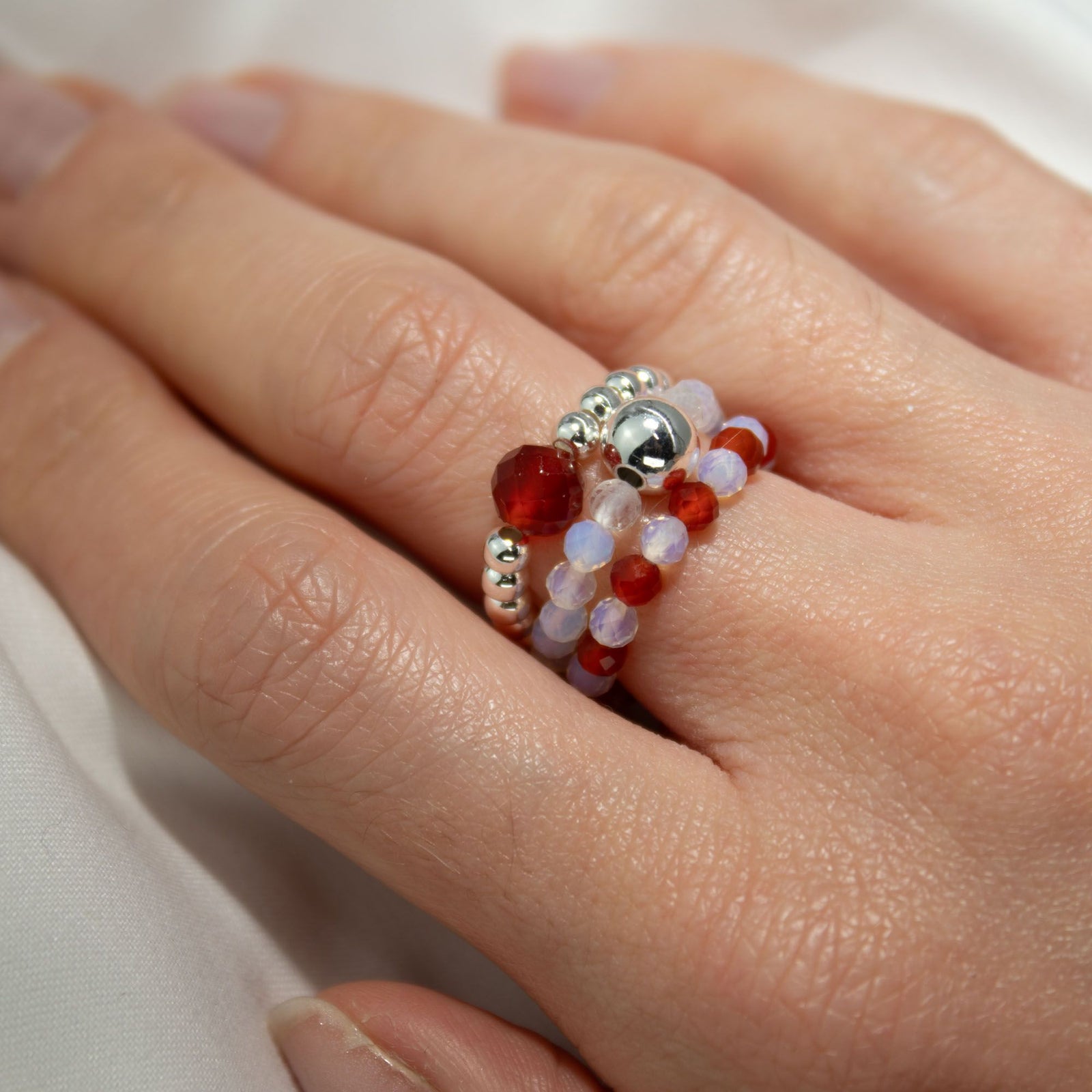 Nymph Spirit Gemstone Ring Set - Blood Moon product image