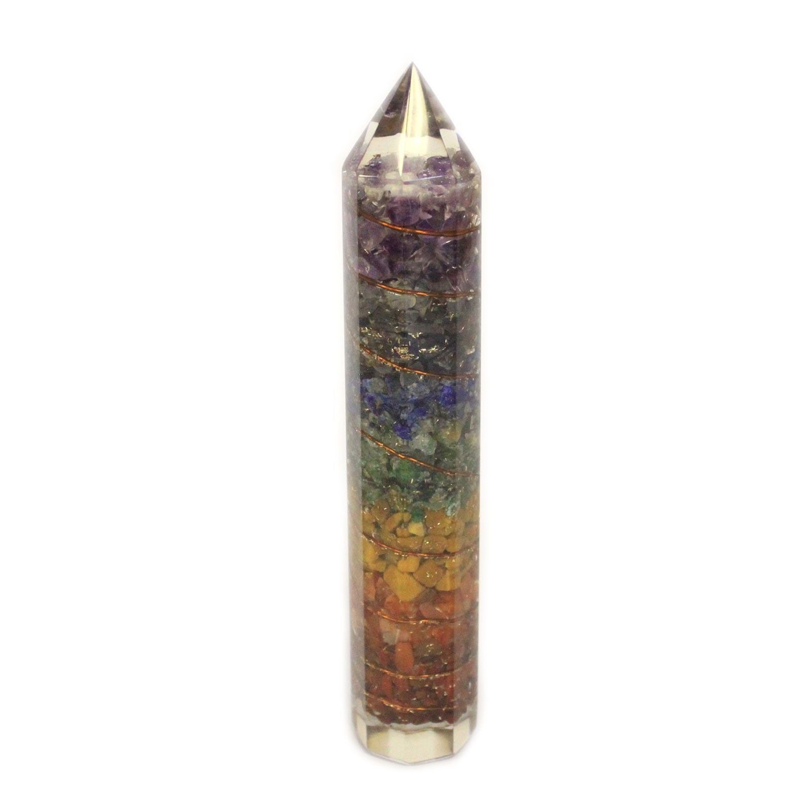 Orgonite Power Wand 15cm Copper & Gemchips product image