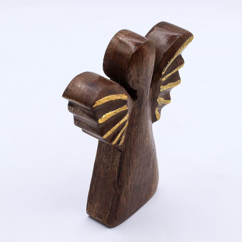 Medium Mango Wood Angel - Gold Decor product image