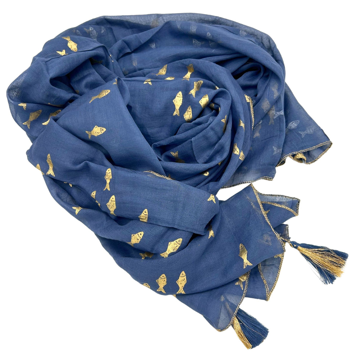 Nomad Sari Pareo – Sea Blue & Gold Fish Print product image 5