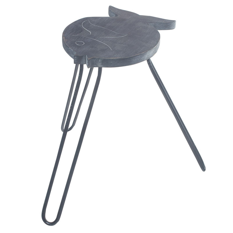 Albasia Wood Fish Stand - Greywash product image