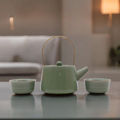 Herbal Jade Teapot Set - Pot & Two Cups product image 6