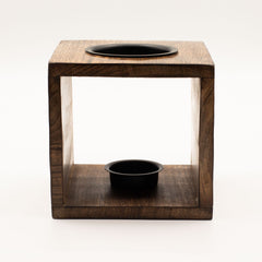 Large Square Mango Wood Oil Burner- Pentagon product image 2