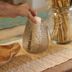 Natural Floral Glass - Large Bowl Candle Holder - Pino - (15x12cm) product image 9