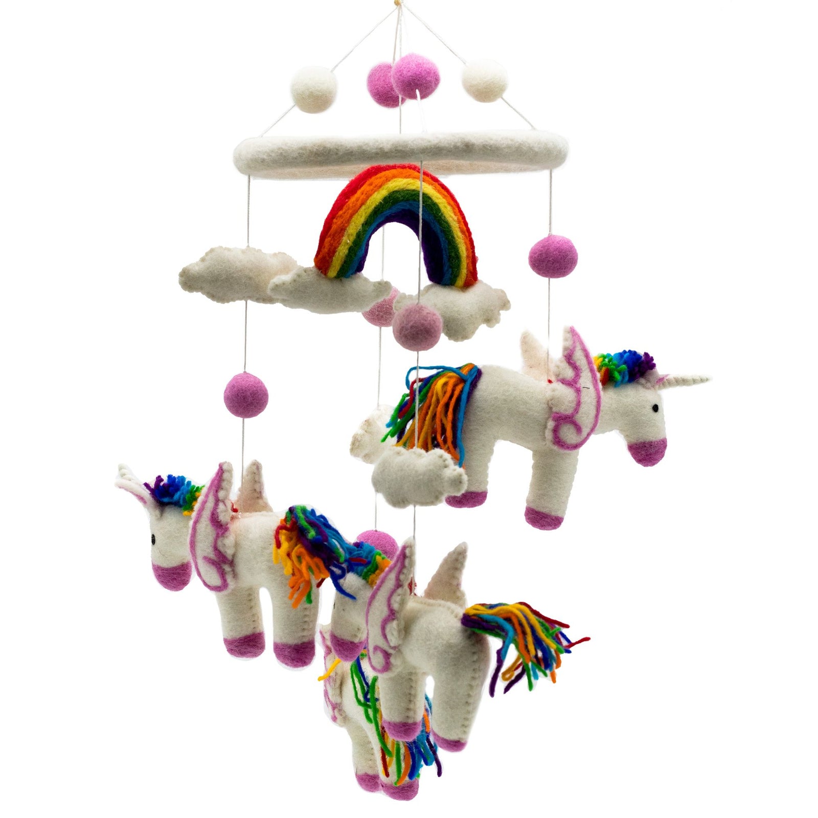Handmade Felt Mobile - Rainbow Unicorns product image
