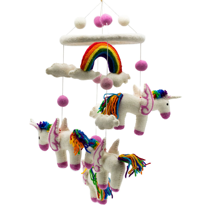 Handmade Felt Mobile - Rainbow Unicorns product image