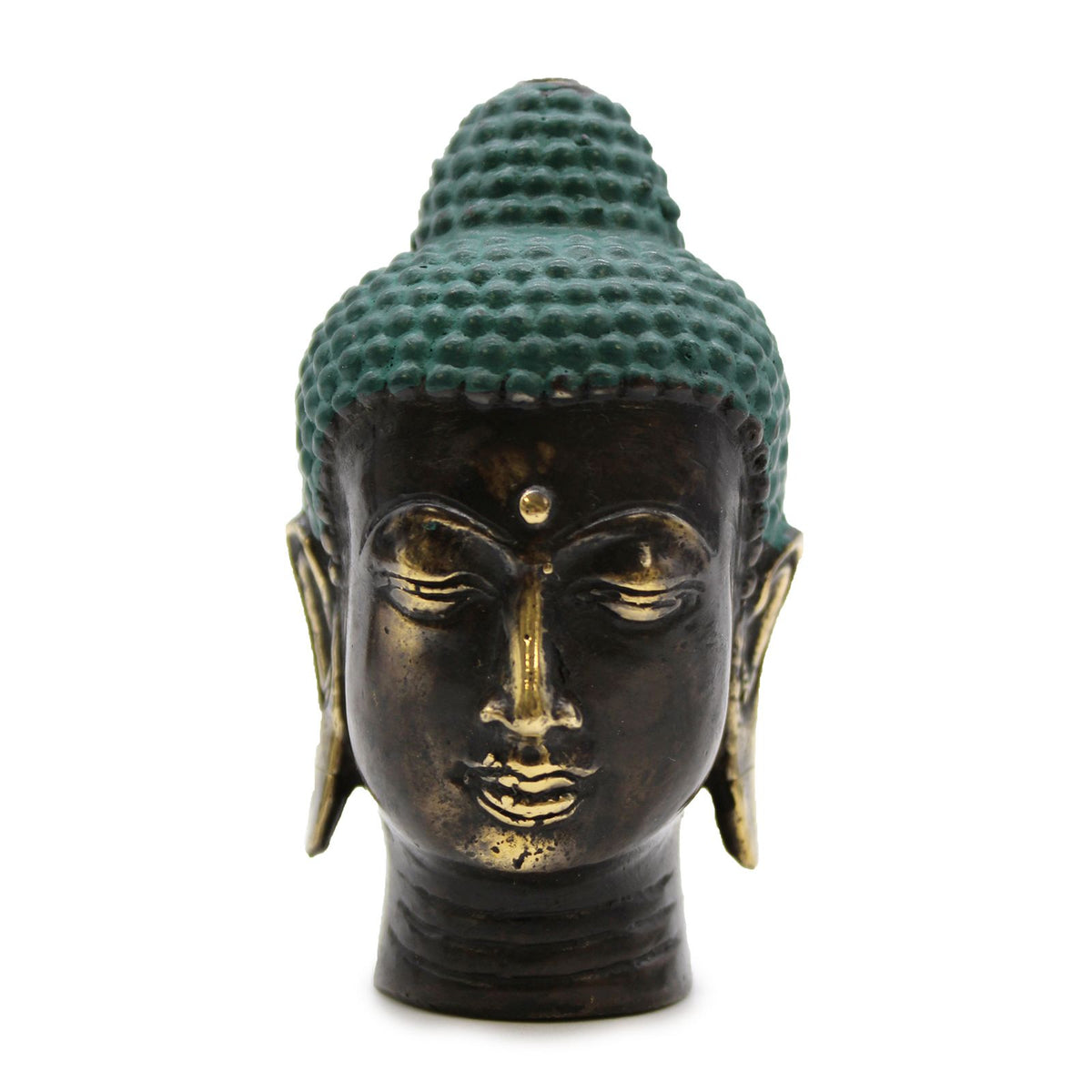 Small Antique Brass Buddha Head product image 2