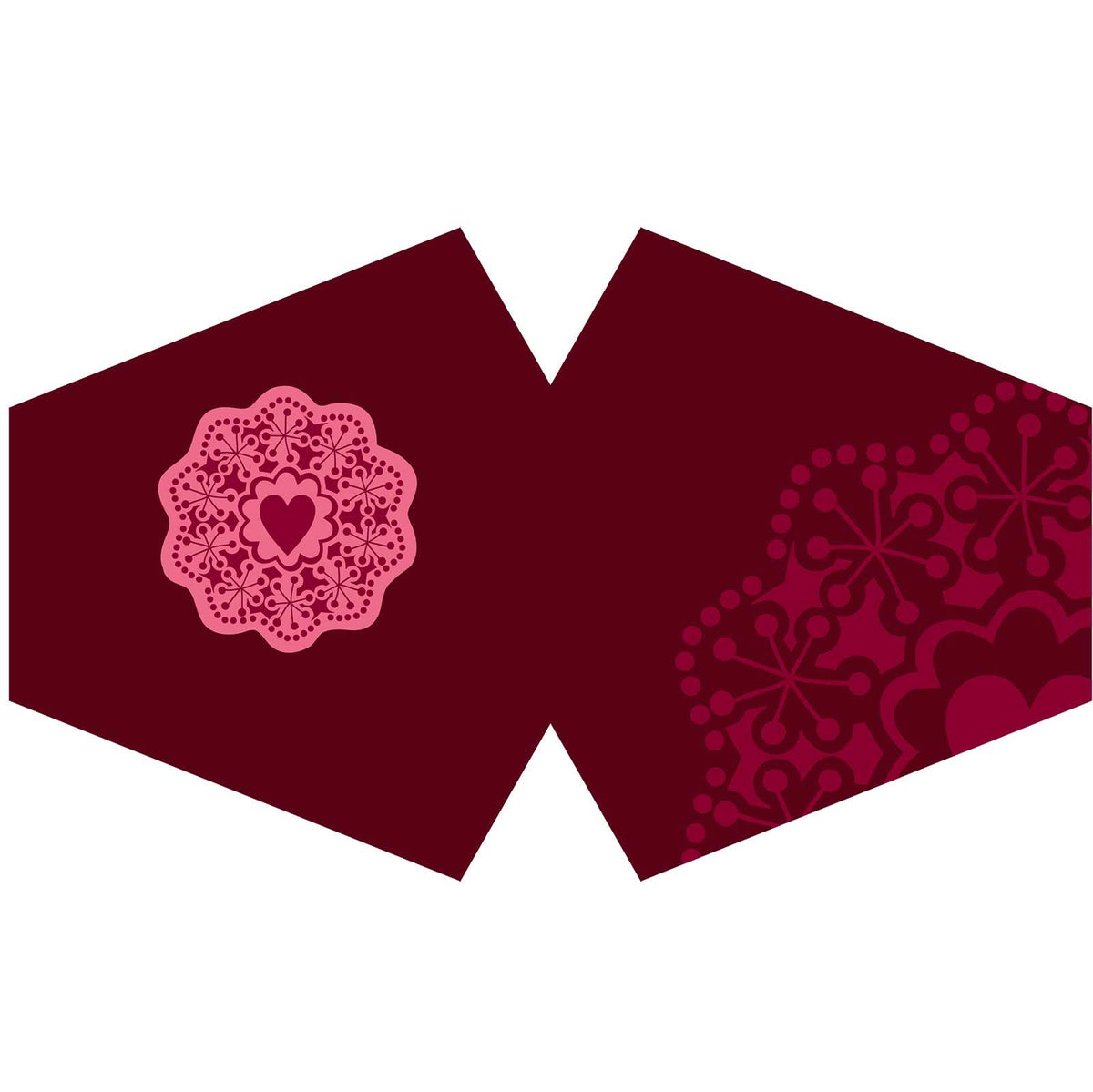 Reusable Fashion Face Covering - Red Mandala Heart (Adult) - product image 2