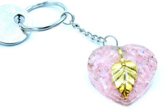 Orgonite Power Keyring - Rose Quartz Heearts Golden Leaf product image 3