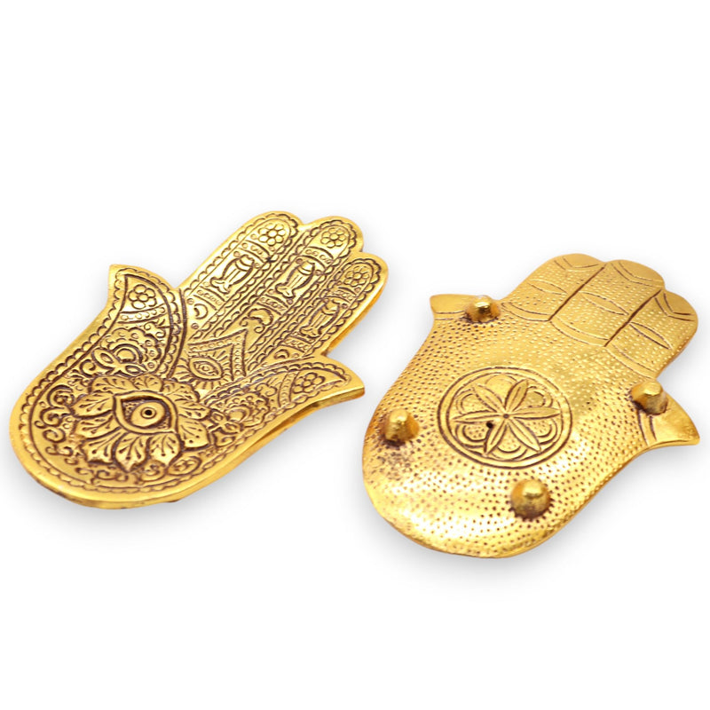 Gold Aluminium Small Hamsa Incense Holder product image