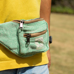 Cotton Hemp Style Belt (or Fanny) Bag - Sage