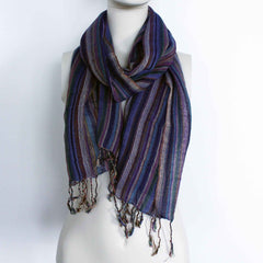 Indian Boho Scarves - 22x72cm - Random Colours With Gold Thread product image 2