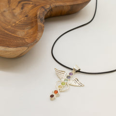 Indian Devotional Pendant - Silver Plated (45cm Cord)- Angel Chakra product image 4