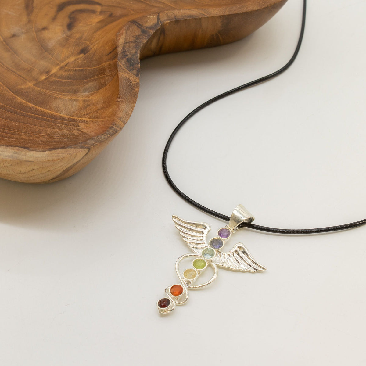 Indian Devotional Pendant - Silver Plated (45cm Cord)- Angel Chakra product image 4