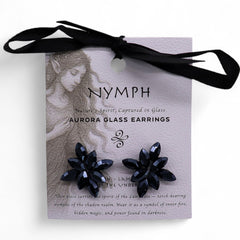 Jet Black - Vintage Glass - Flowers - Earrings product image 3