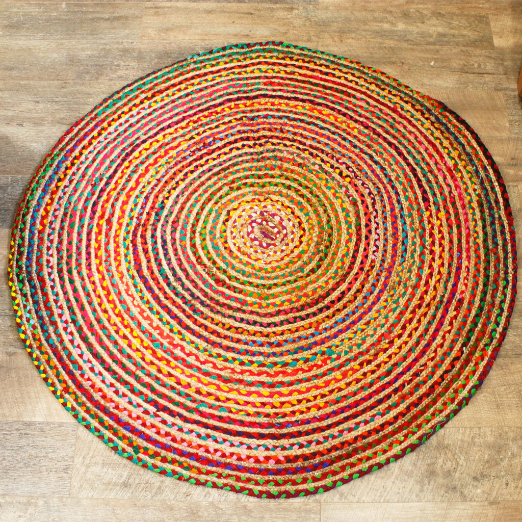 Round Jute and Recycled Cotton Rug - 150 cm product image 2