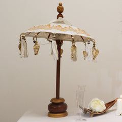 Bali Home Decor Parasol - Canvas - Gold Decor- 40cm product image 4