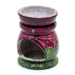 Small Coloured Soapstone Oil Burner 8cm - Om & Elephant product image 2