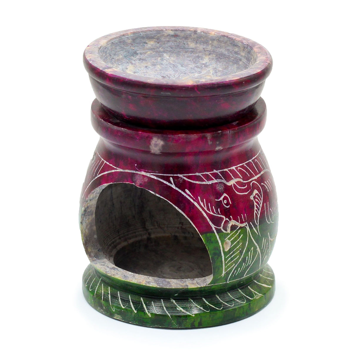 Small Coloured Soapstone Oil Burner 8cm - Om & Elephant product image 2