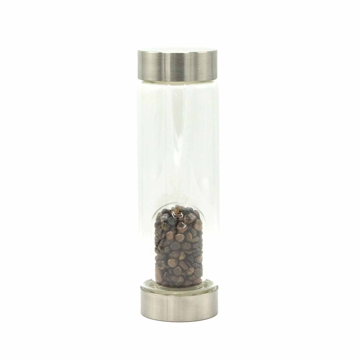 Crystal Infused Glass Water Bottle - Determined Tiger's Eye - Chips - product image 4
