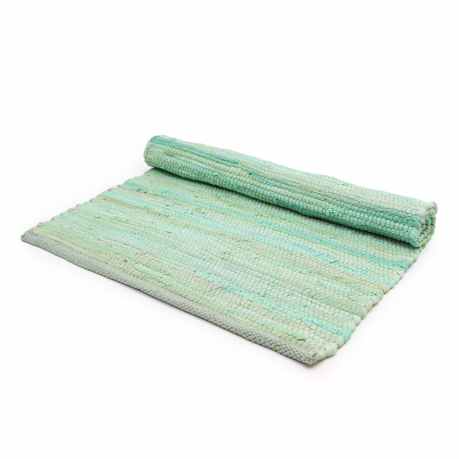 Medium Indian Handloom Cotton Rug - Aqua product image