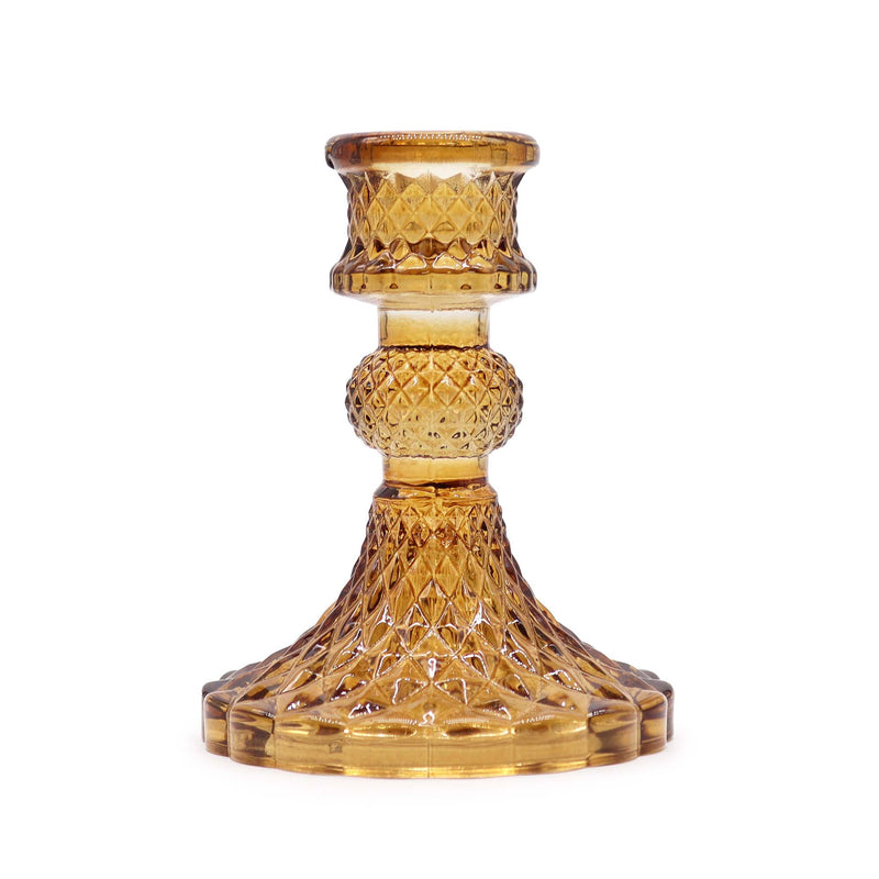 Vintage Dinner Candle Holder - Antique Amber product image