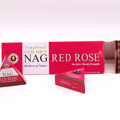 42g Jumbo Golden Nag - Red Rose Backflow Incense Cones product image 2